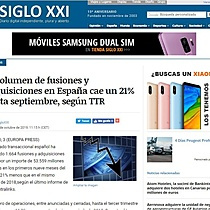 El volumen de fusiones y adquisiciones en Espaa cae un 21% hasta septiembre, segn TTR